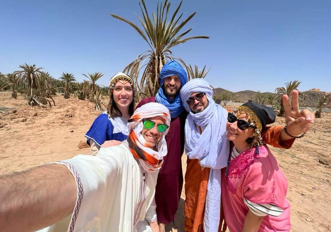 Camel trekking in the Sahara during the 14 Days Tour from Casablanca Summer Tour